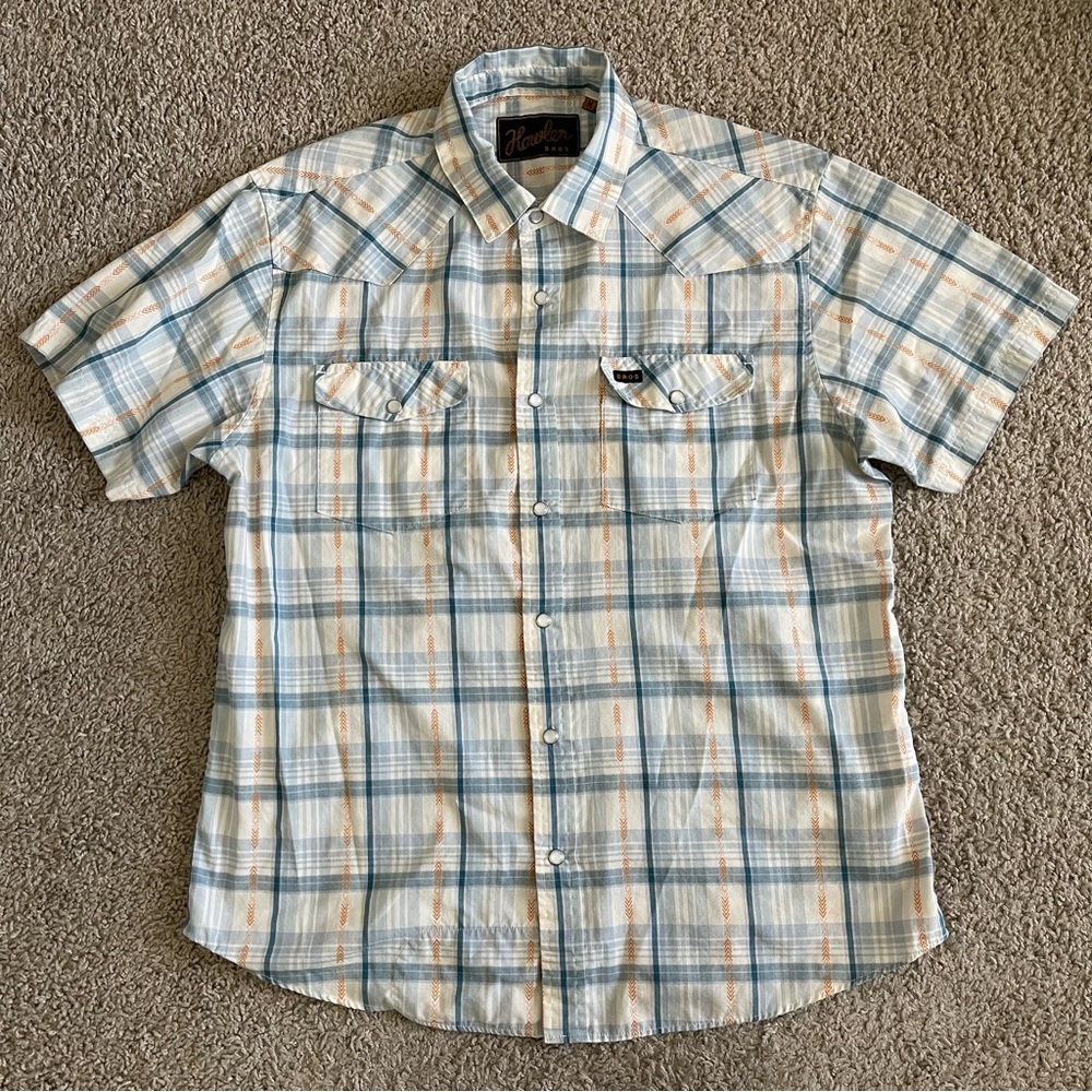Howler Bros Plaided Button Down Short Sleeve West… - image 1